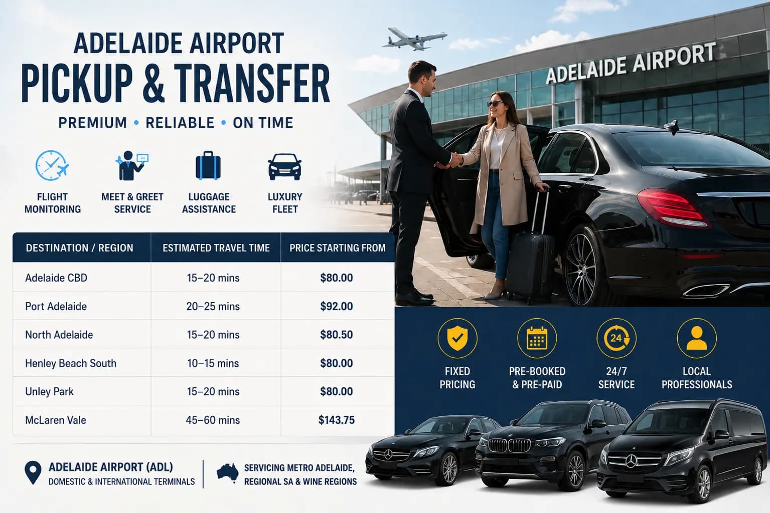 Adelaide Airport Transfers | Private Chauffeur Car Service