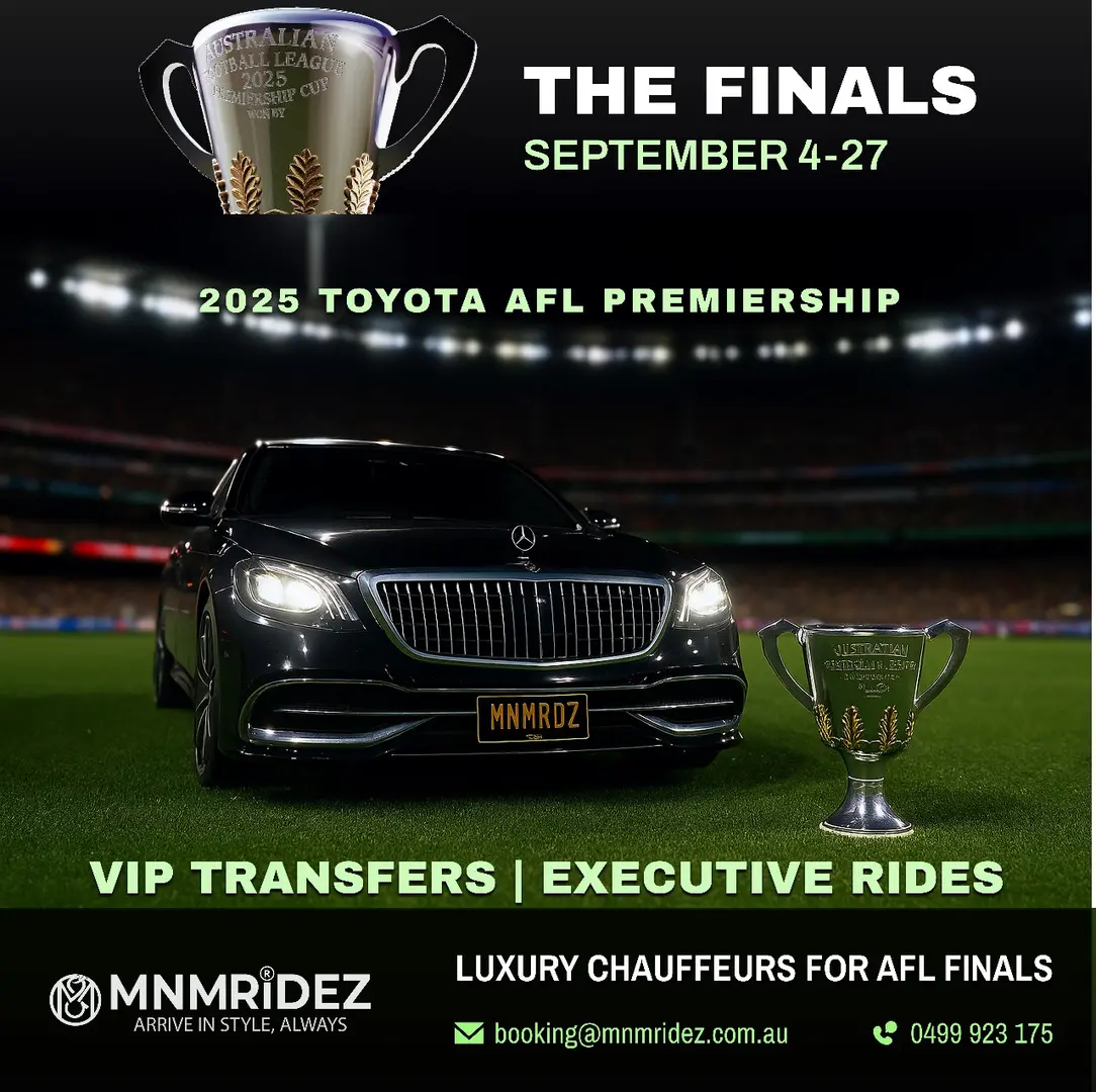 AFL Final 2025 Chauffeur Car Service : Ride in Comfort and Style to the MCG & Beyond AFL Final 2025 Chauffeur Car Service : Ride in Comfort and Style to the MCG & Beyond